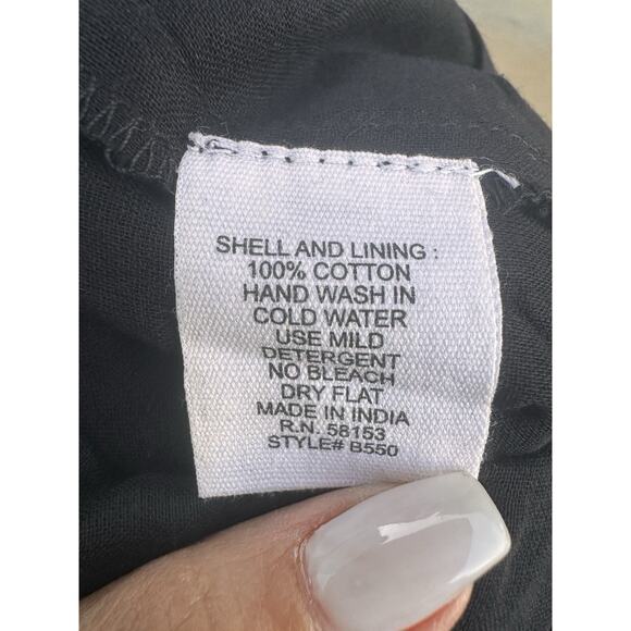 Boemo Sz S Levi’s Black Embroidered Open Back Gauze Cotton Maxi Dress Boho Beach - Picture 11 of 13